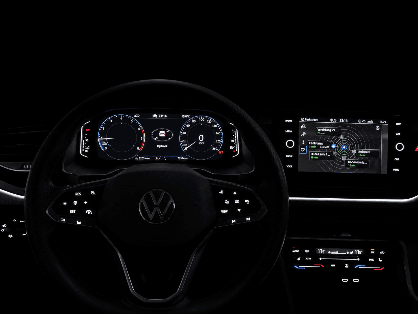 Interieur en dashboard van Danny's Volkswagen Polo